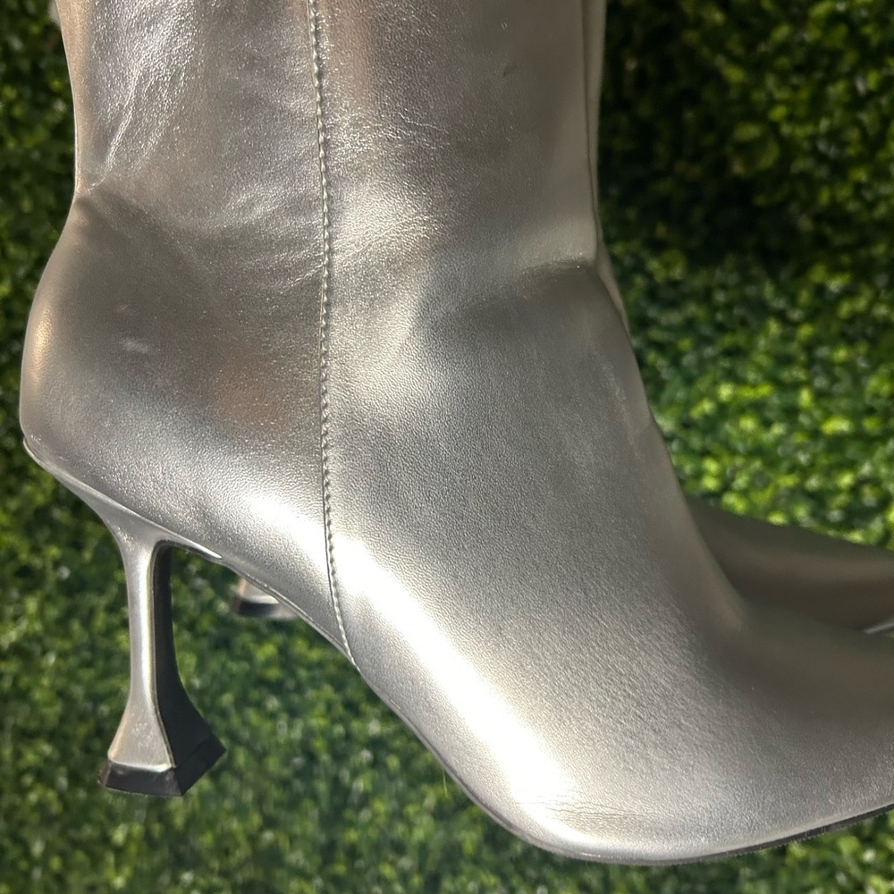 SOLD! Chic Silver Heeled Ankle Boots for Women (SOLD)